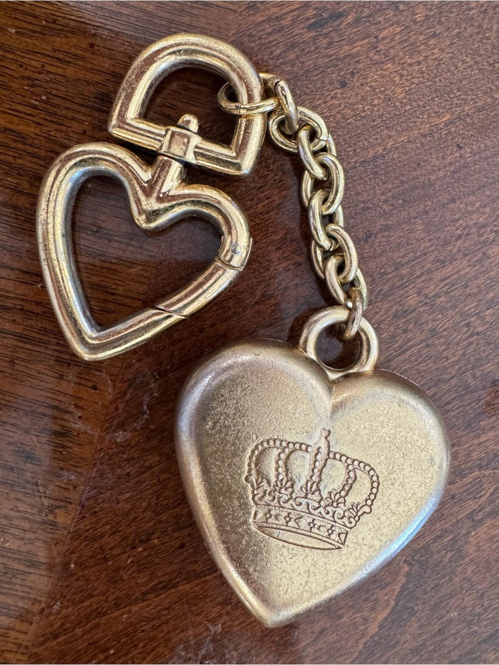 Juicy Couture Gold Heart Crown Keychain Charm